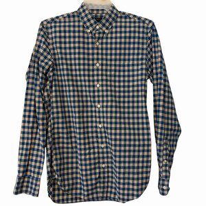 J Crew Shirt Medium Tall MT Blue  Check Long Sleeve Button Down Cotton Pocket